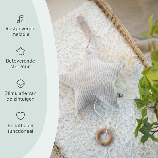 Baby's Only Baby Muziekdoosje - Muziekhanger ster Sense - Kiezelgrijs - Muziek speelgoed van Baby's Only — afbeelding 2