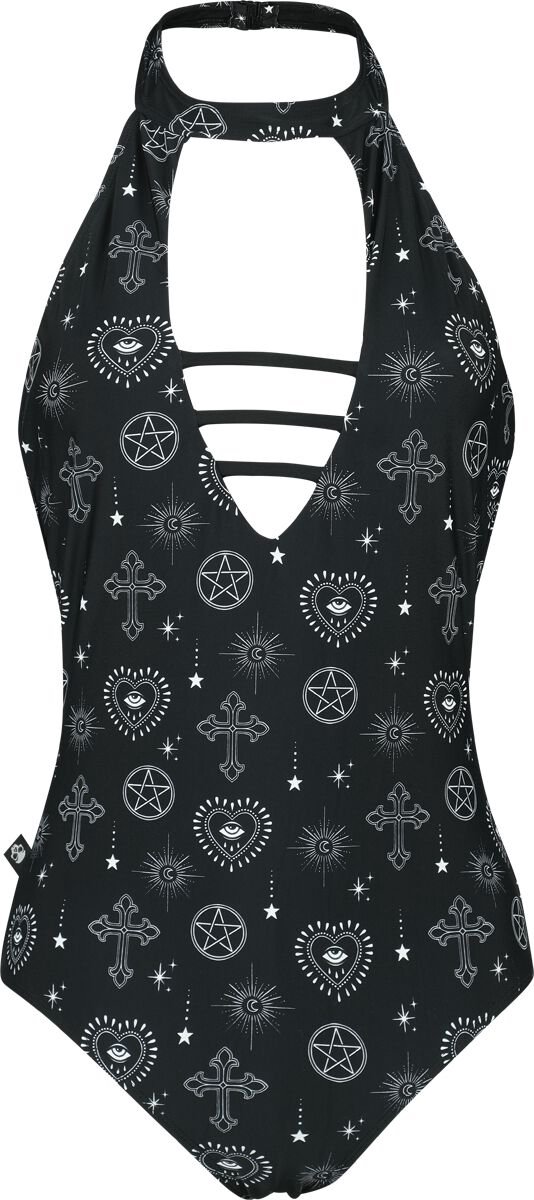 Gothicana Zwart halternek zwempak met clipsluiting - Dames - M