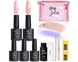 Miss Jules® BIAB Starter Pakket – Builder in a Bottle – BIAB Nagel Builder Gel – BIAB Nagellak Starterset - HEMA & TPO Free - Inclusief 36W UV/LED Lamp, Nail Cleanser & Instructievideo (NL)