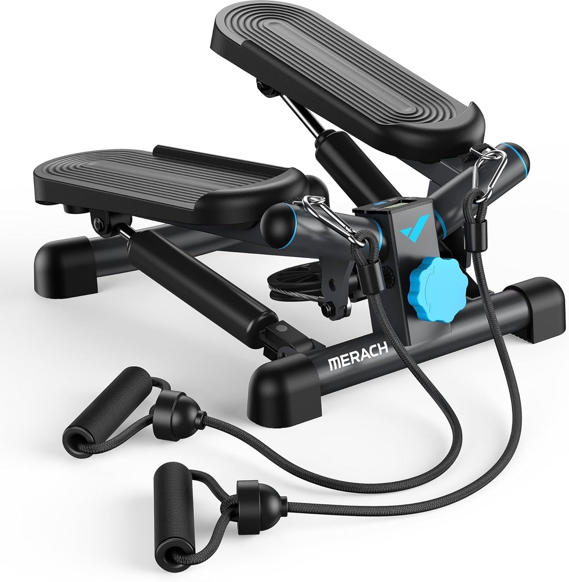 2-in-1 stepper voor thuis - mini-stepper met lcd-monitor tot 150 kg - krachttraining voor benen, armen en billen
