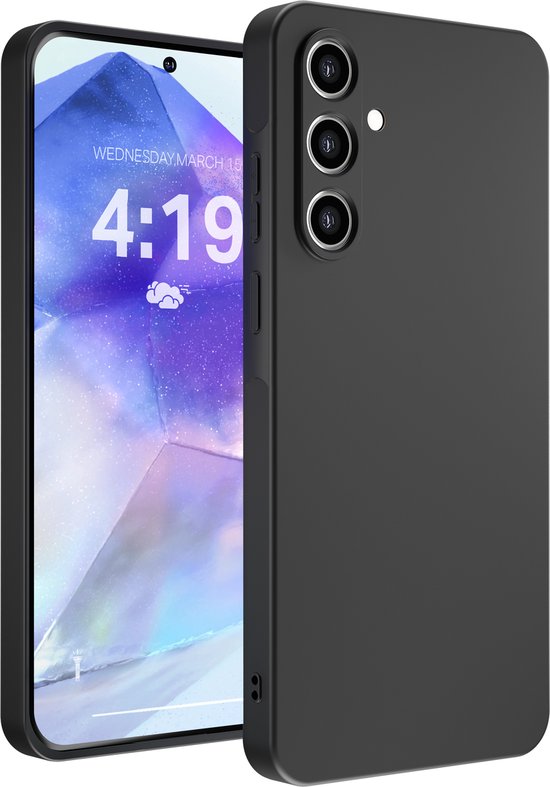My Case telefoonhoesje geschikt voor Samsung Galaxy A55 hoesje siliconen - backcover - optimale bescherming - zwart