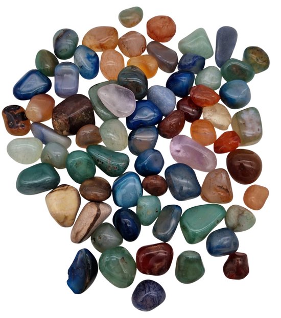 Tumbled Stones Agate Mix Coloré MINI (8-15mm) - 100 grammes ±50 pièces