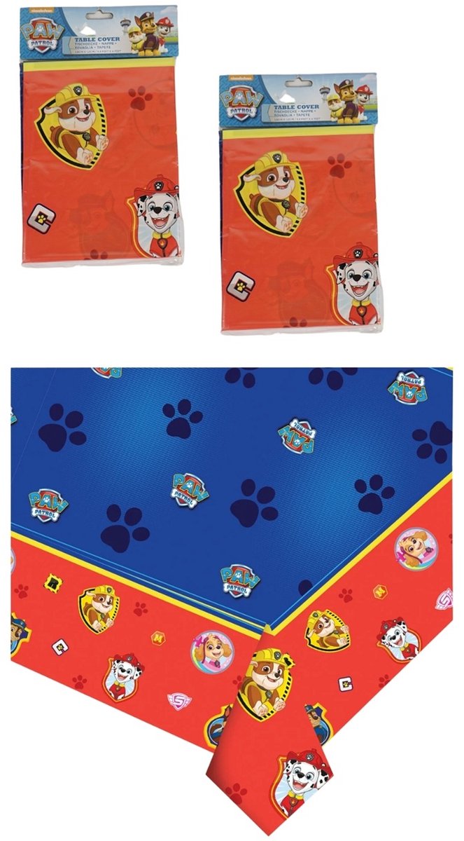 Nickelodeon - Paw Patrol - Tafelkleed - Plastic - 120x180Cm - 2 Stuks.