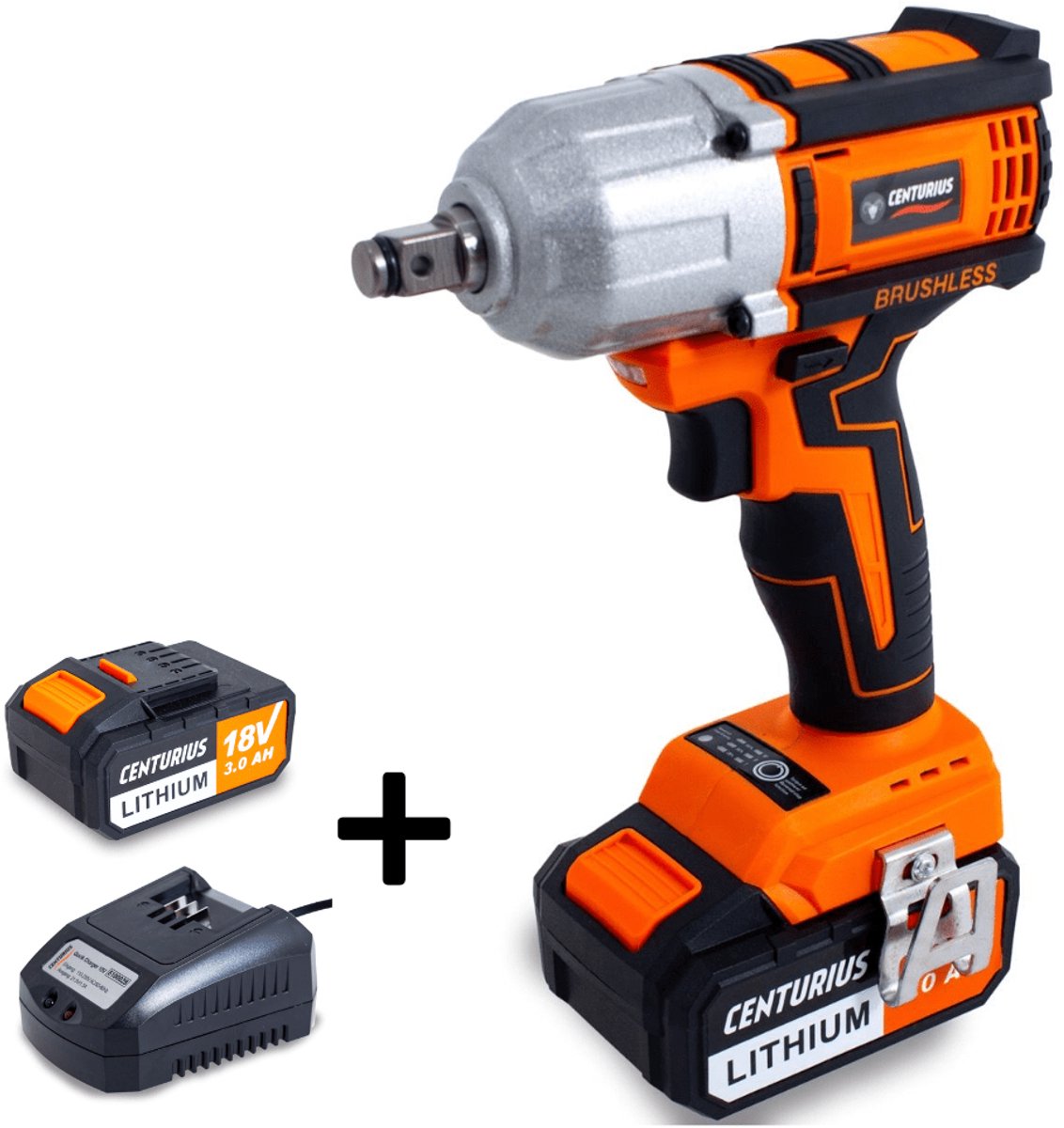 Centurius Slagmoersleutel - 18V – 1/2” – Incl. Accu & Lader – Compact & Krachtig – Geschikt voor Diverse Klussen