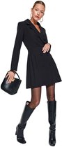 Trendyol manches Standard col à revers veste robe noir plissé Mini tissé veste robe deuxaw24el00295