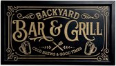 BBQ wanddecoratie - Barbecue - BBQ accessoires - 44x25cm - Mancave - Vintage - Wand decoratie met omlijsting - Wanddecoratie - Muurdecoratie - Wanddecoratie woonkamer - Hout - Restaurant - Kroeg - Bar - Café - Horeca - Vaderdag
