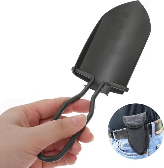 Inklapbare Mini-schep - Tuinschep voor Camping en Outdoor - Roestvrij Staal van Merkloos	 — afbeelding 3