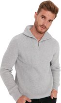 Trendyol Indigo Regular Fit Wollen Ritssluiting Turtleneck Breiwerk Trui Tmnaw22Kz0347