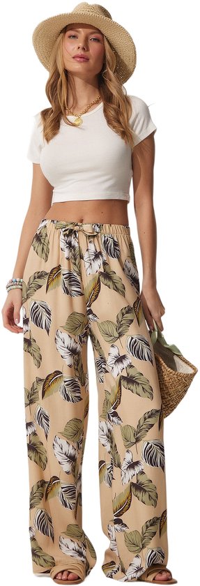 Pantalon large taille haute