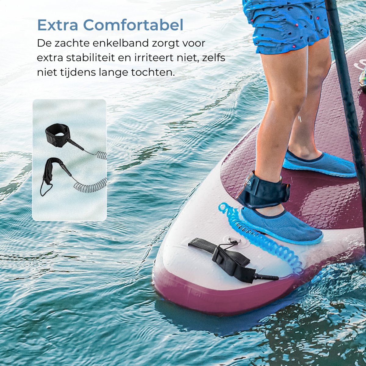 Supper Sup Board - Max. 120KG - Opblaasbaar – Paddle Board – Pomp – Vin – Leash – Draagtas – 285 x 76 cm - Roze – foto 3