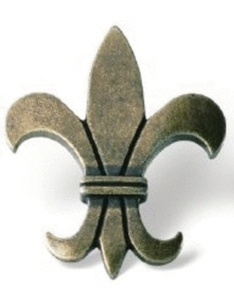 Meubelknop Franse Lelie 40 x 48 mm Zamac/Brons - Fleur de lis - Klassieke Greep voor o.a. Meubels, Lades en Kastjes