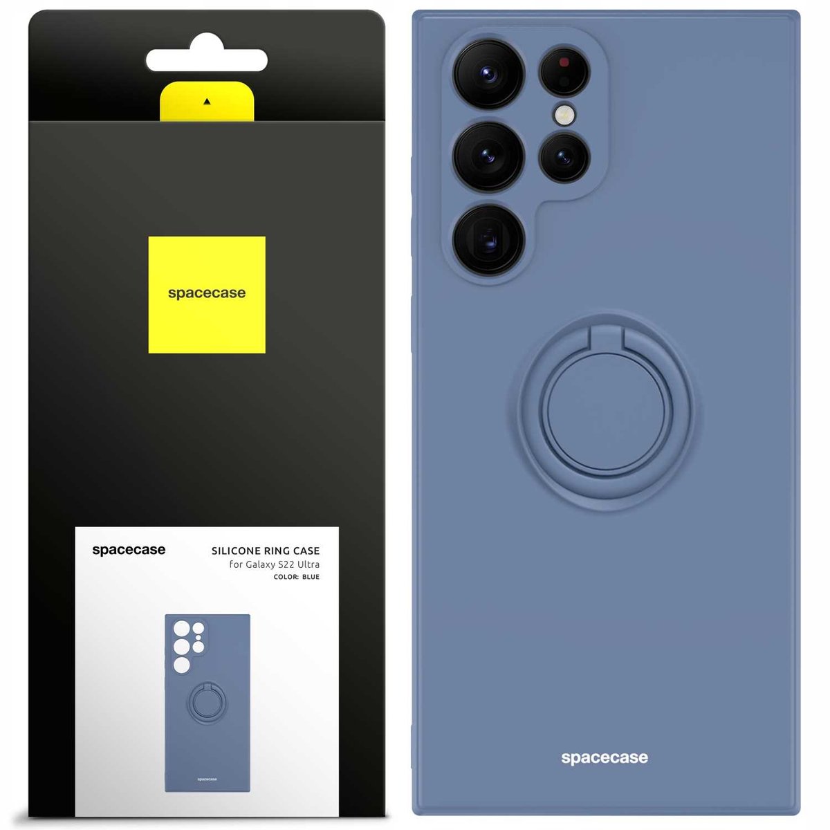 Spacecase Siliconen Ringkast Voor Galaxy S22 Ultra Blauw