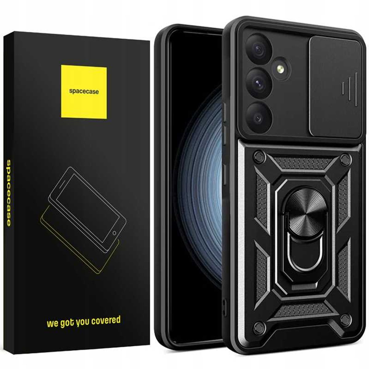 Spacecase Case Cover Voor Samsung Galaxy A55 5G Telefoon Zwart