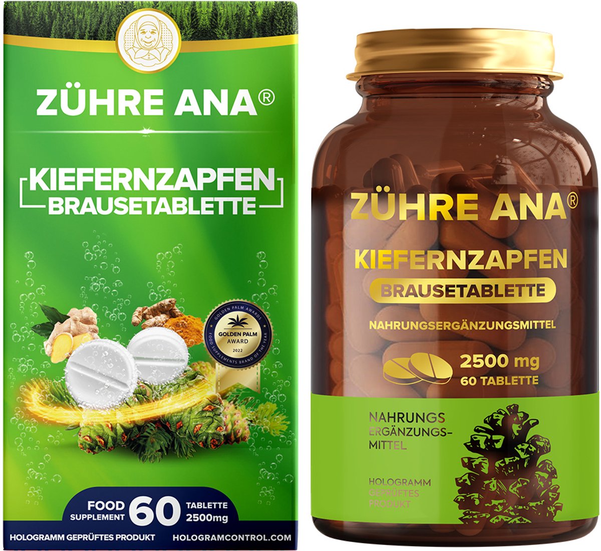 Zühre Ana® Bruistabletten - 60 Stuks - Vitamine C, Kurkuma & Vlierbes