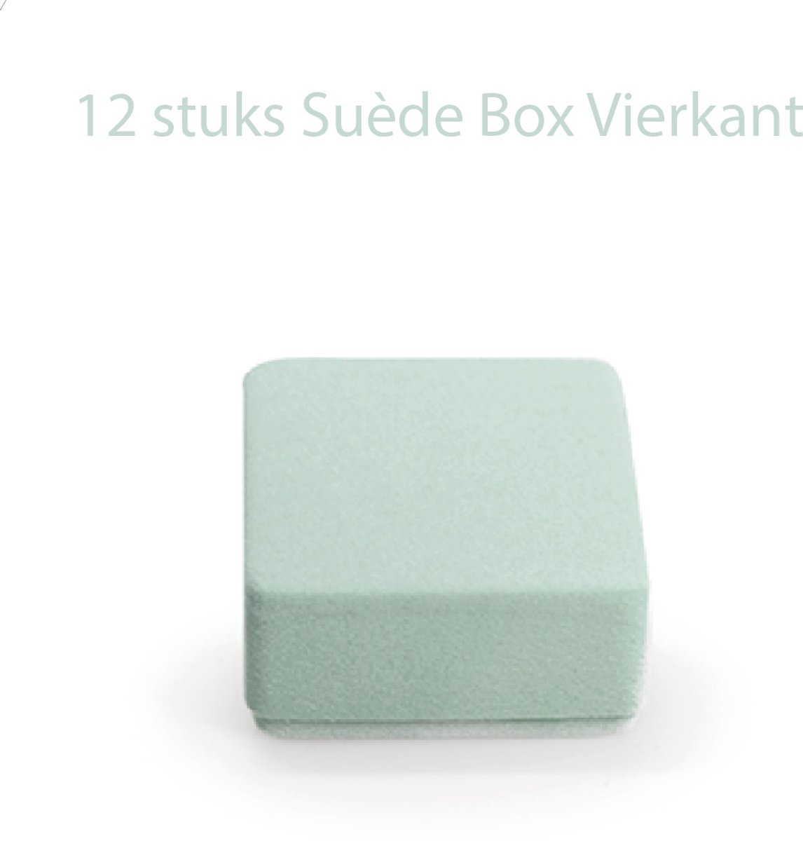 12 stuks Suède Box Vierkant - Eucalyptus - Doopsuiker - Geboorte - Babyborrel - Lentefeest - Huwelijk - Vormsel - Doosjes - Verpakking – Uitdeelcadeau