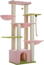 Kattenu KittyKingdom - Stevige krabpaal voor zware katten XXL - Extra Dikke Palen - Grote krabpaal voor grote katten Roze