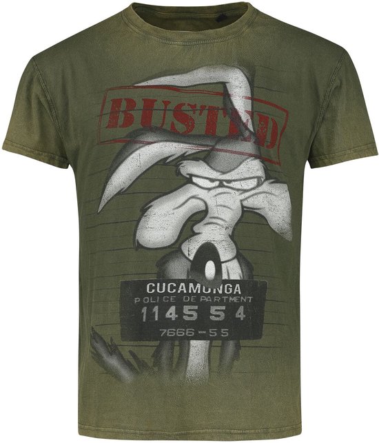 T-shirt Looney Tunes Wile E. Coyote - Wanted vert S Homme