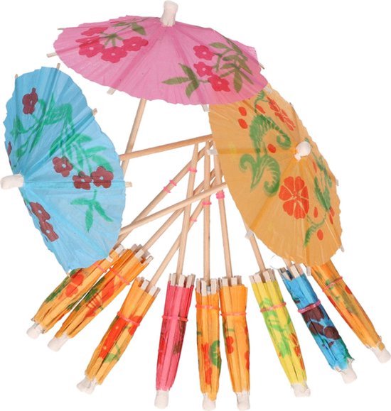 Cocktail prikkers tropical - cocktail parapluutjes - paraplu voor cocktail - prikkers voor cocktail - 12 stuks
