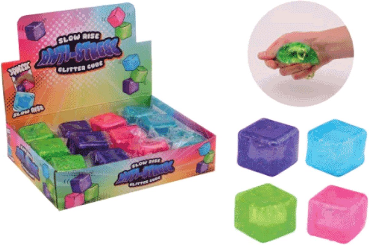 Johntoy fidget speelgoed slow rise kubus stressverlichter multi kleur.