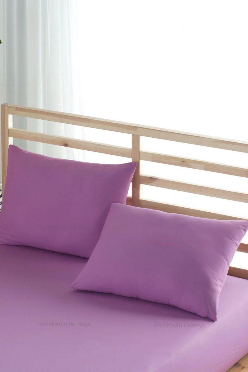 Kussenslopen – 100% Katoen – De Linde Home – Set van 2 – Zachte Kussenslopen – Lila – 60x70 cm – Ranforce Katoen – Zacht & Ademend – Perfecte Pasvorm – Hypoallergeen – Duurzaam – Stijlvol & Comfortabel