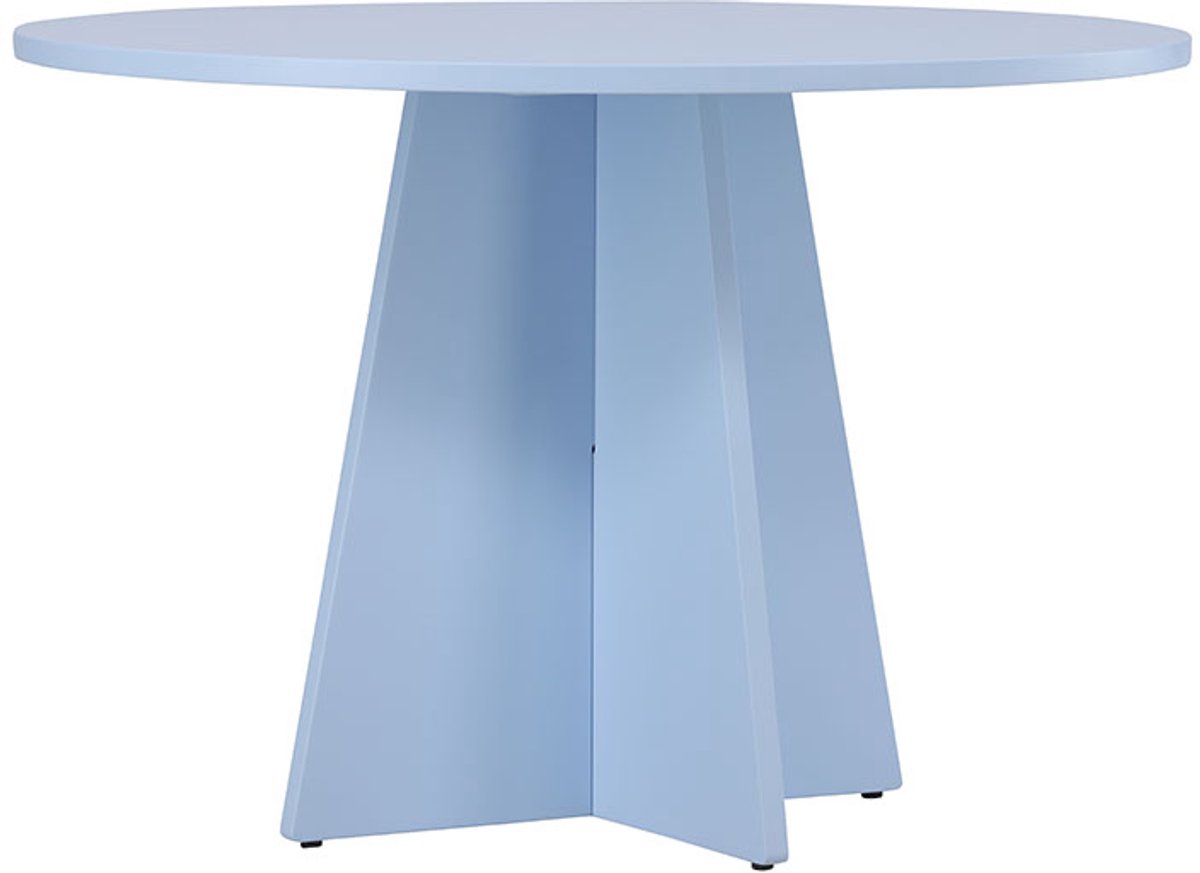 Bootcut eetkamertafel Ø110cm blauw.