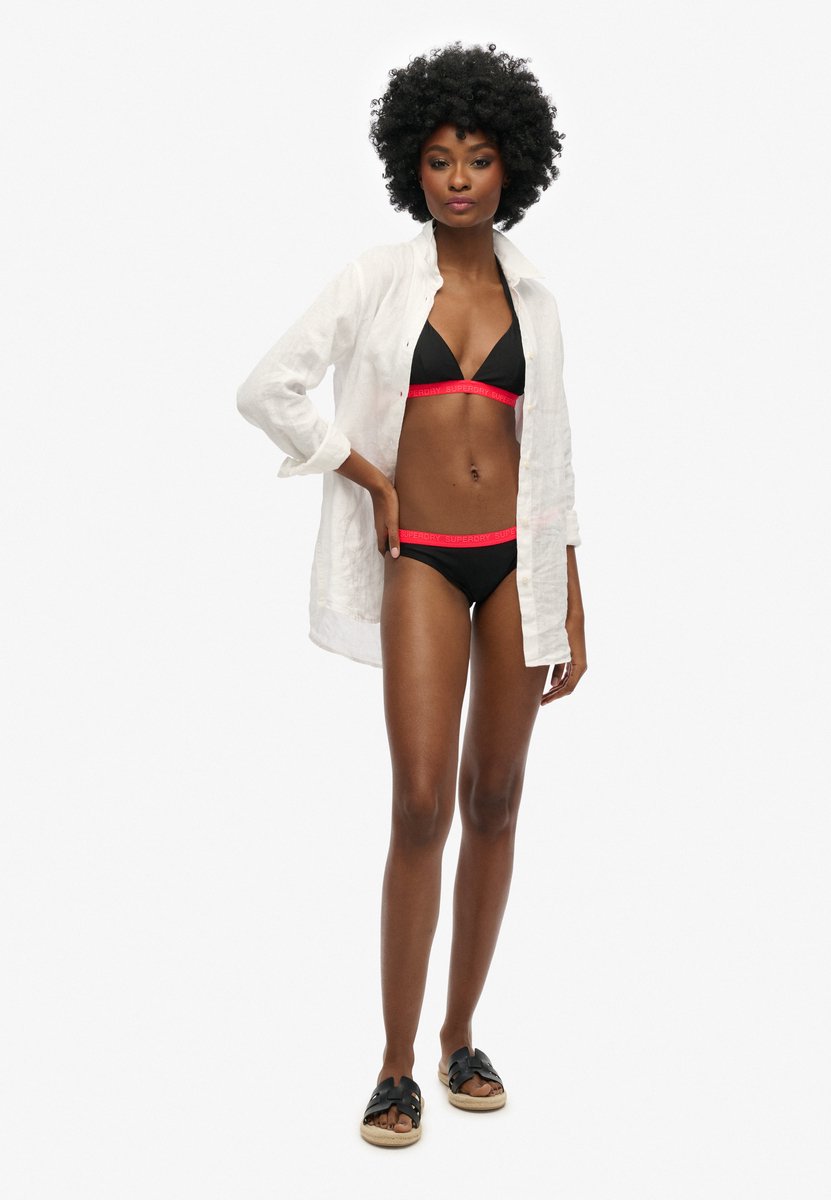 Superdry Klassiek elastisch bikinibroekje Dames Badpakken Zwart