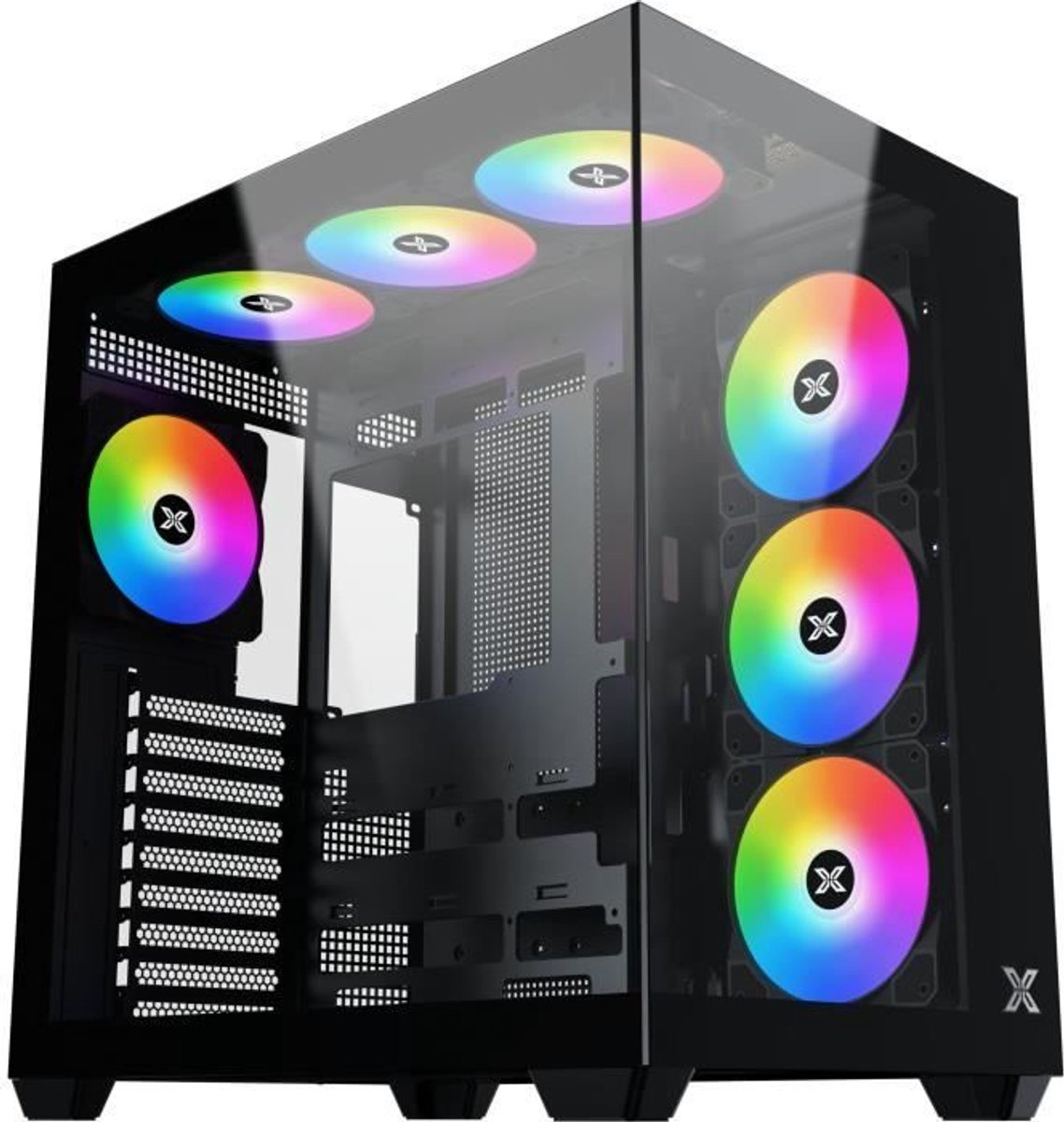 PC-behuizing - XIGMATEK - Aqua V AIR - Cube - ATX - Gehard glas - ARGB - Zwart