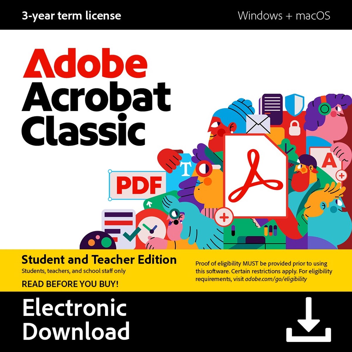 Adobe Acrobat Classic (3 Jarige Licentie) - Student/Teacher - Meertalig - PC - Mac - Download
