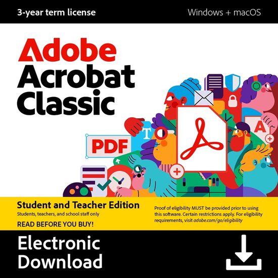 Adobe Acrobat Classic (3 Jarige Licentie) - Student/Teacher - Meertalig - PC - Mac - Download