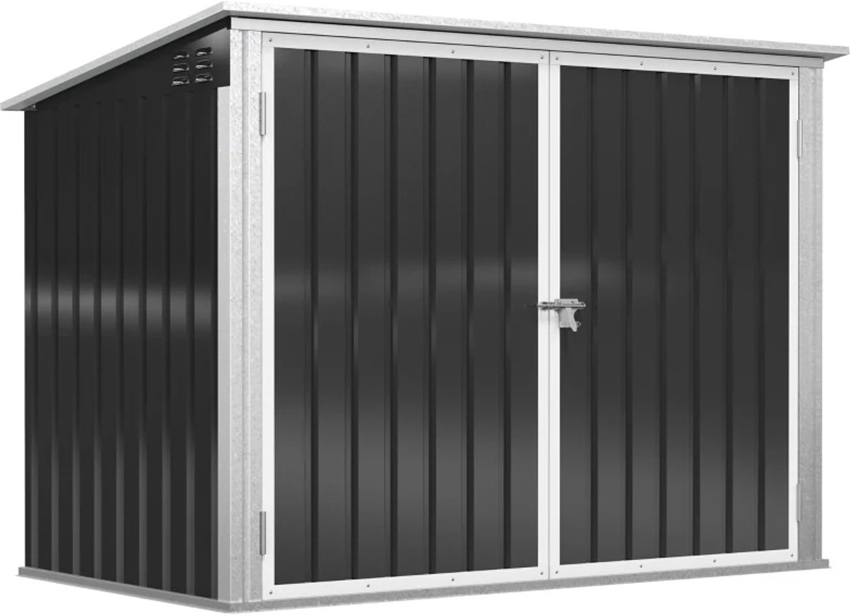 Kliko ombouw - UV-bestendig - Container - Berging - 2 Afvalbakken - Kunststof - Weerbestendig - Zwart
