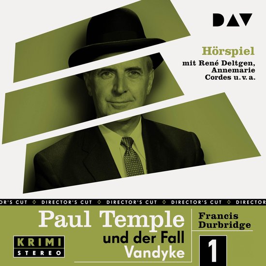 Een man met een hoed, een pak en een stropdas. "Paul Temple und der Fall Vandyke"