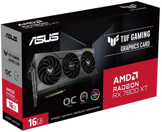 Videokaart – ASUS – TUF Gaming AMD Radeon RX 7800 XT OC Edition – 16GB – GDDR6X – PCIe 4.0 – 1x HDMI 2.1 – 3x DisplayPort 1.4