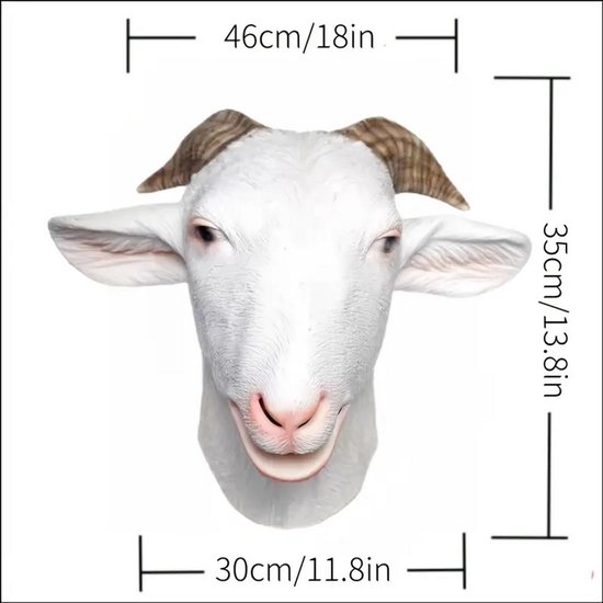 Foto: Geit masker goat masker geit kostuum schaap masker dieren masker grappig masker halloween masker carnaval masker eng masker scary masker