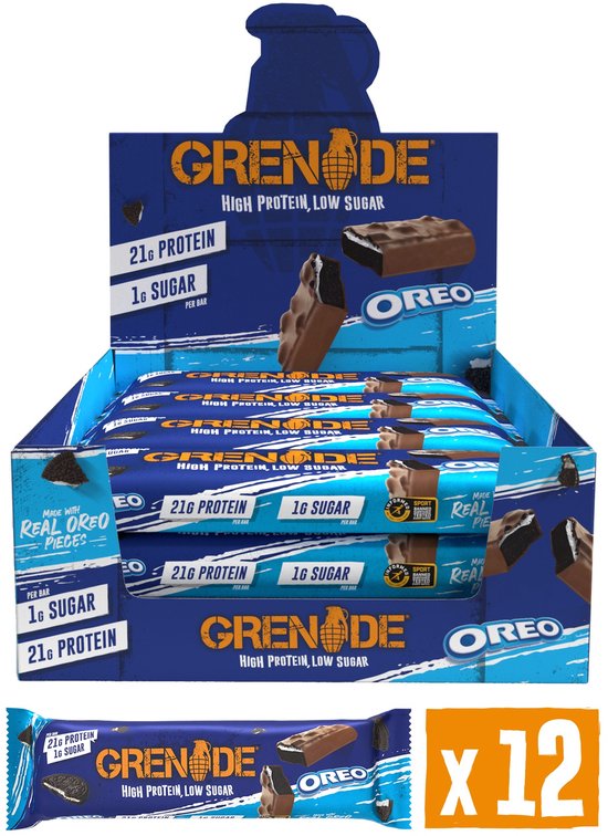 Grenade - High Protein, Low sugar - Protein bar - Oreo - 21g eiwit - 12 x 60g - Eiwitreep - Diverse smaken — afbeelding 3