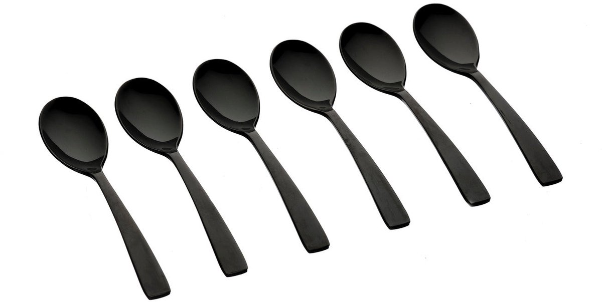 Set van 6 Kleine lepels OGLU - Zwart