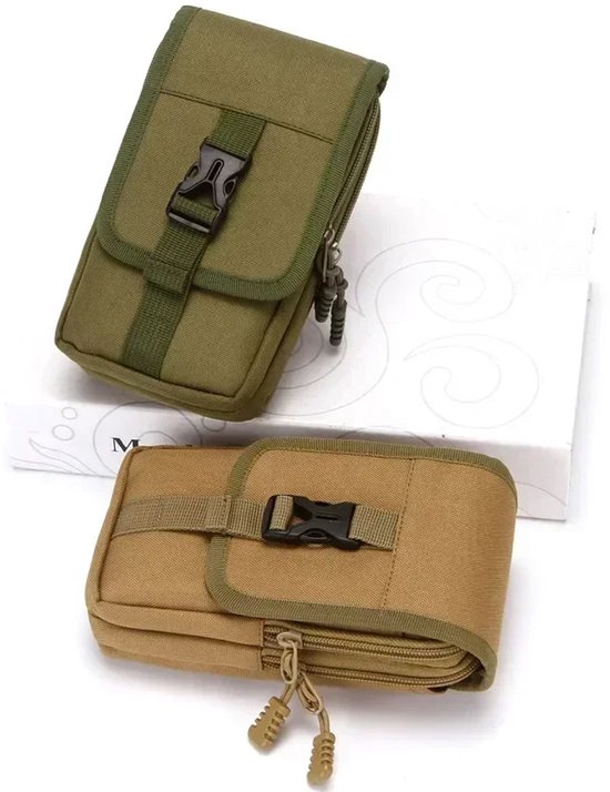 Sac banane Plein air en nylon Molle EDC pour homme, imperméable, double épaisseur, avec poche pour téléphone, idéal pour le camping, la chasse, la Marche et les Voyages.