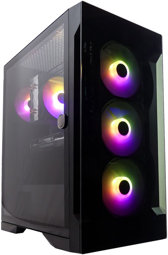 AMD Ryzen 7 5700X3D 8-Core Game PC - RX 9070 XT - 32GB RAM - 1TB M2.0 NVME SSD - 750W GOLD PSU, Magneetdeur - Gamdias Talos E2 ELITE
