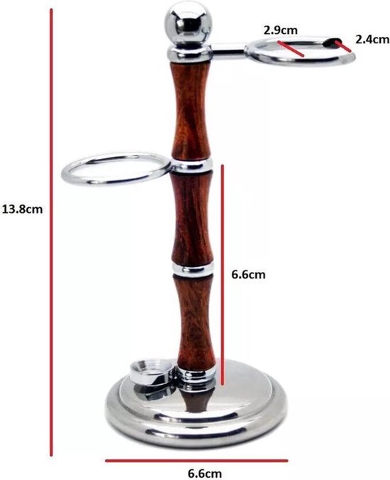 Compleet Shaving Set In Hout & Metaal. Cadeau voor Hem (Wooden Shaving Set)