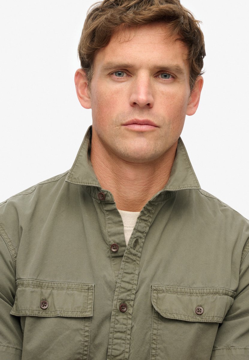 Superdry Military overhemd met korte mouwen Heren Shirts Groen
