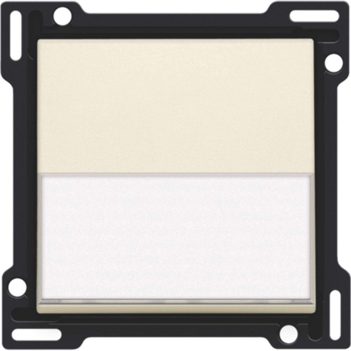 Niko - Centraalplaat enkelvoudige schakelaar of drukknop + tekstveld cream - 100-60905