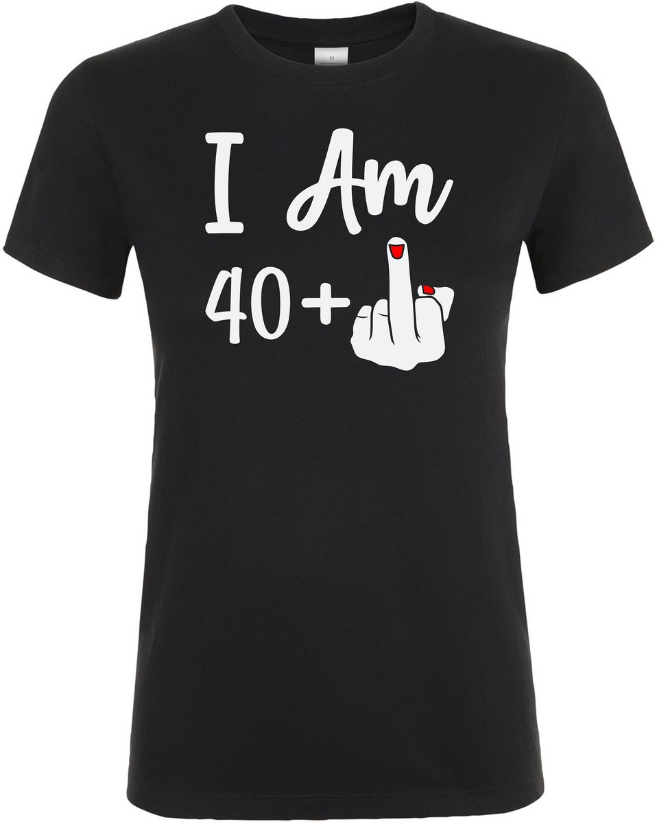 I Am 40+ T-shirt - Dames T-shirt - Verjaardag en feest cadeau - Cadeau tip - 40 jaar cadeau - 40 jaar - T-shirt - 1985 - Heren - Vader Cadeau - Mama - Maat L