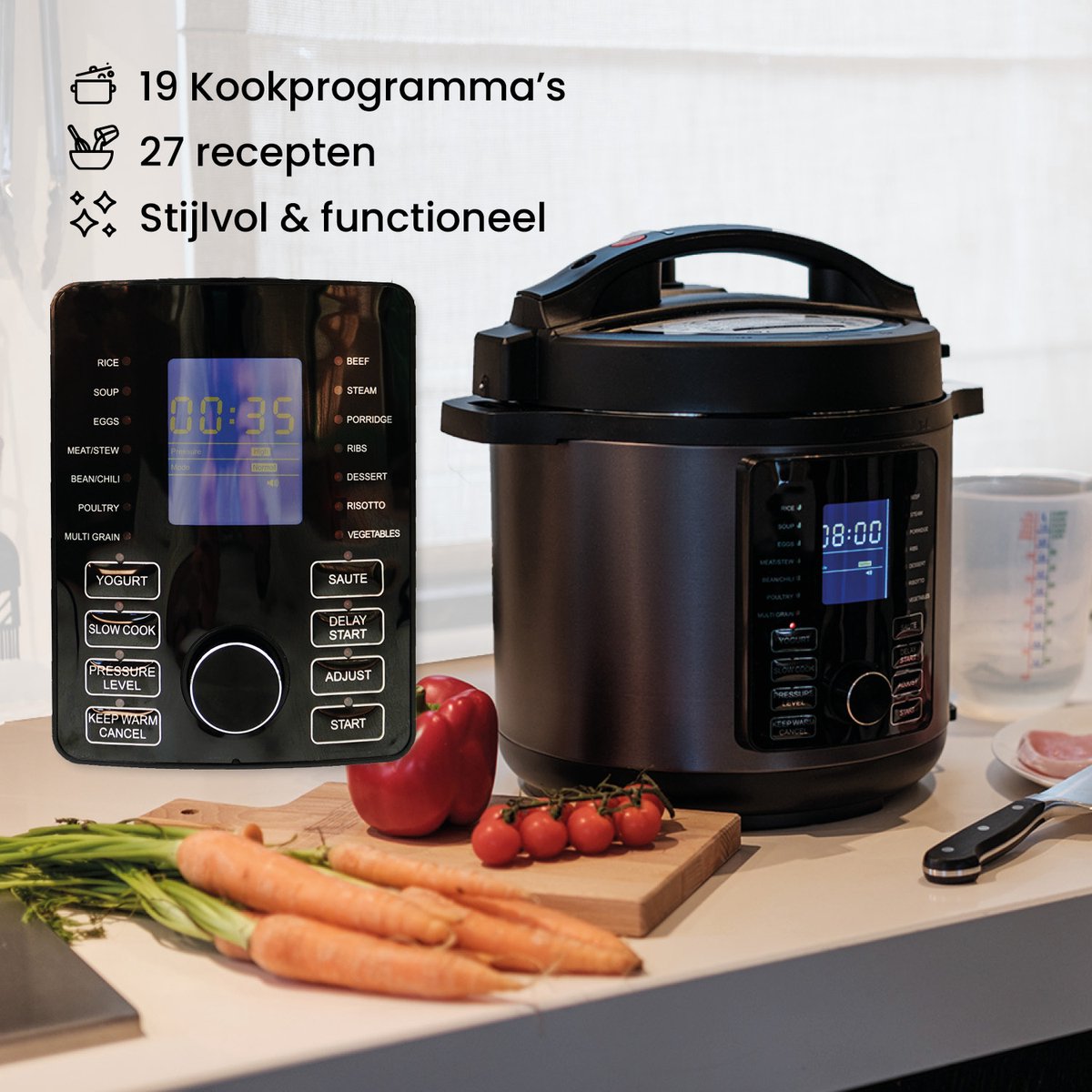 Afbeelding 3 van Fornello Multicooker - Rice Cooker - Slowcooker - Pressure Cooker