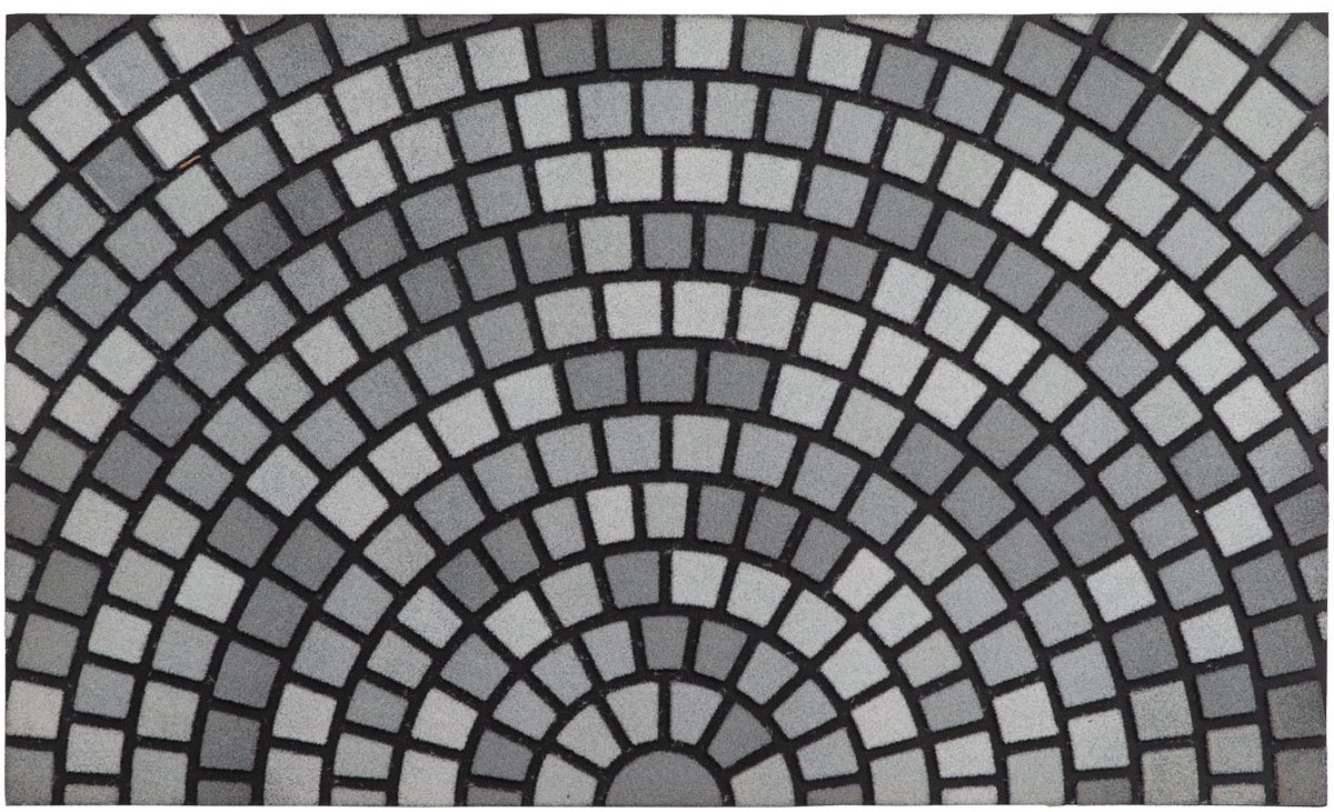 Luance Deurmat - met print - rubber - mozaïek - grijs - 45 x 75 cm - schoonloopmat