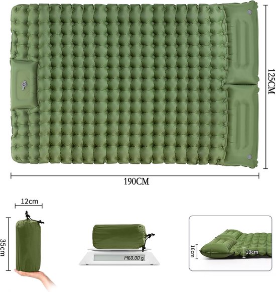 Slaapmat zelfopblazend - Extra groot formaat - Outdoor Slaapmat 1/2 Persoons - Camping matras - Slaapmatje - Lichtgewicht & Compact - Scheurbestendig van Velder — afbeelding 3