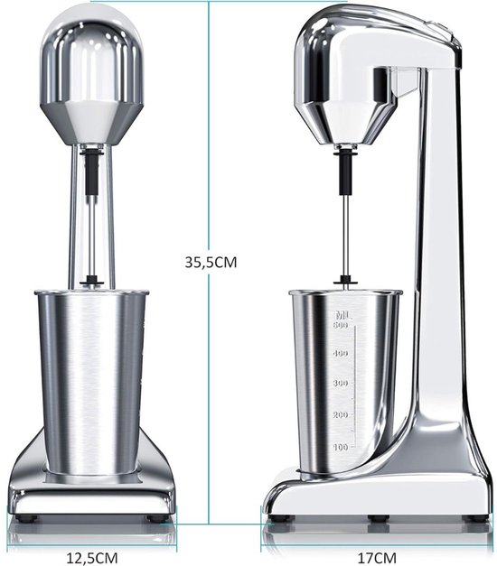 ApexArte® Milkshake Machine - Smoothie Maker - Beker - Zilver van Merkloos — afbeelding 4
