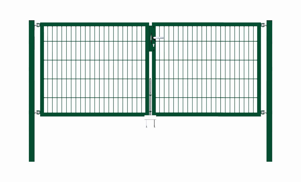 Alberts 648169 Dubbele poort Flexo met toebehoren, groen, breedte 250 cm, hoogte 100 cm