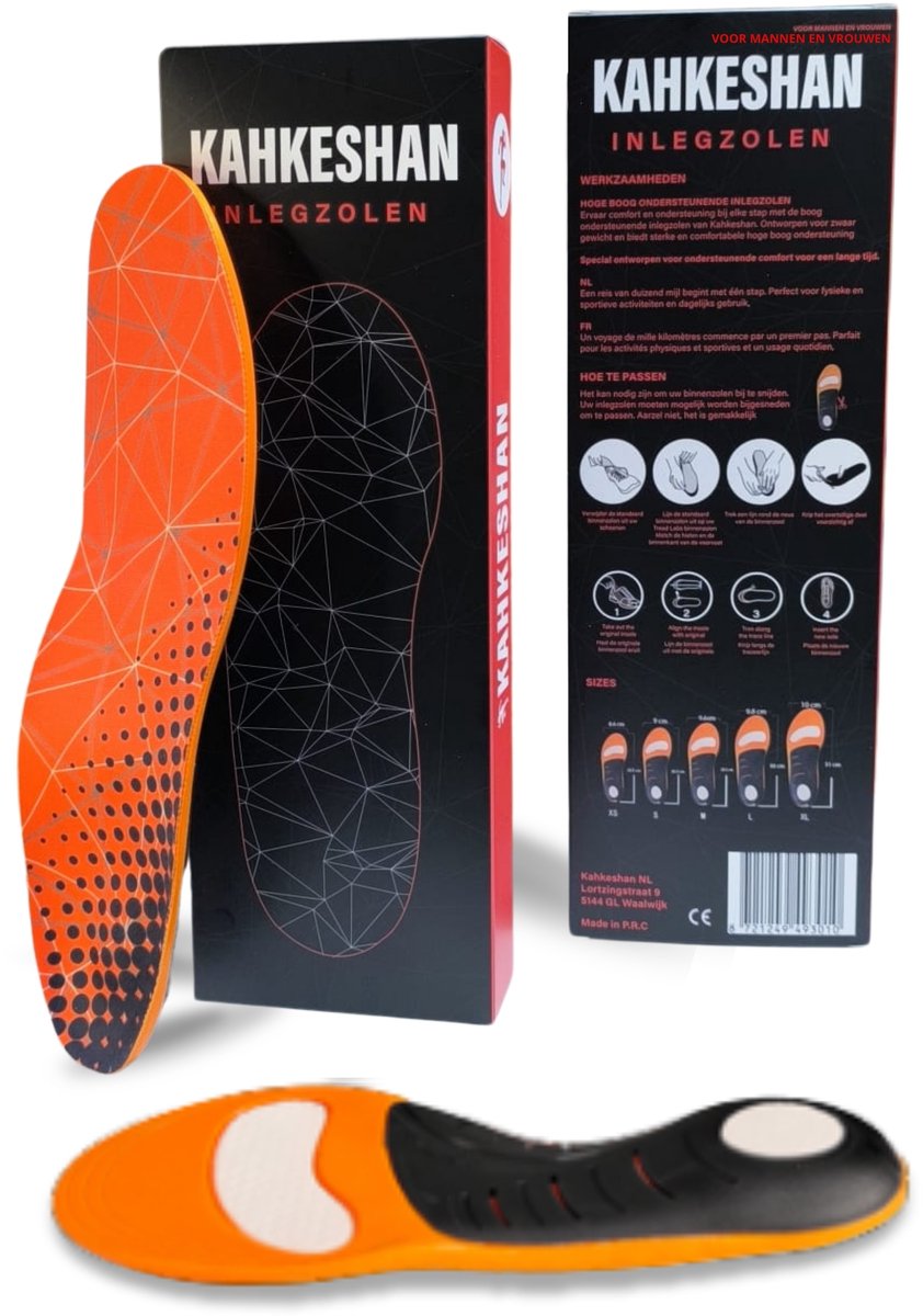 Hielspoor Zooltjes Inlegzolen Voor Vrouw en Heren Steunzolen - Platvoetzolen - Orthopedische Inlegzolen - Fasciitis Plantaris - Holvoet Zolen - met Hard Plastic Onderzool Maat M 42-43-44