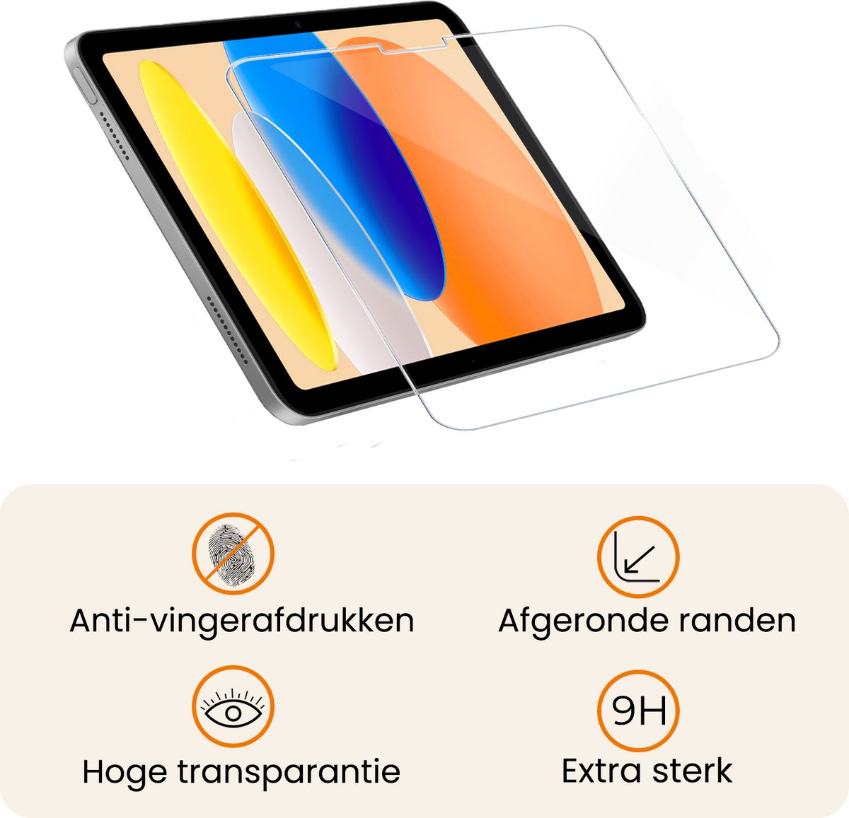 Nomfy gehard glas screenprotector voor Apple iPad A16 2025 11e generatie 11 inch, krasbestendig, helder - Afbeelding 2