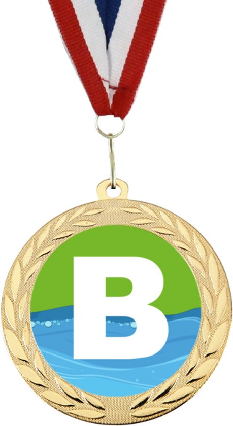 Medaille zwemdiploma B - cadeau diploma zwemmen