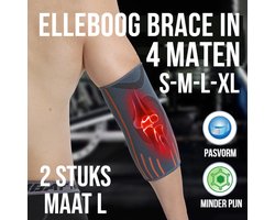 Allernieuwste.nl® 2 Stuks L Ademende Elleboog Arm Brace - Tennisarm Brace - Atrose Reuma Tennis arm Golf - Sportbrace - Elastisch - Keuze uit 4 Maten